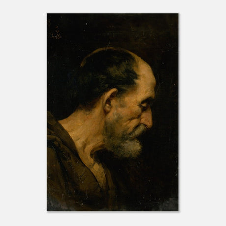 Study of an elderly man | Vintage wall art print - Wood Prints - 30x45 cm / 12x18″ - 