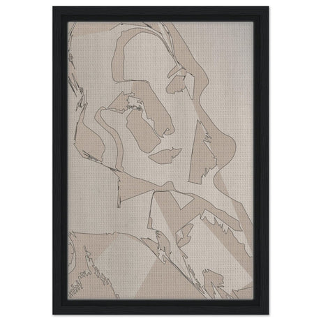 Subtle Shades of Thought | Minimalist Wall art Print - Framed Canvas - 30x45 cm / 12x18″ - Black frame