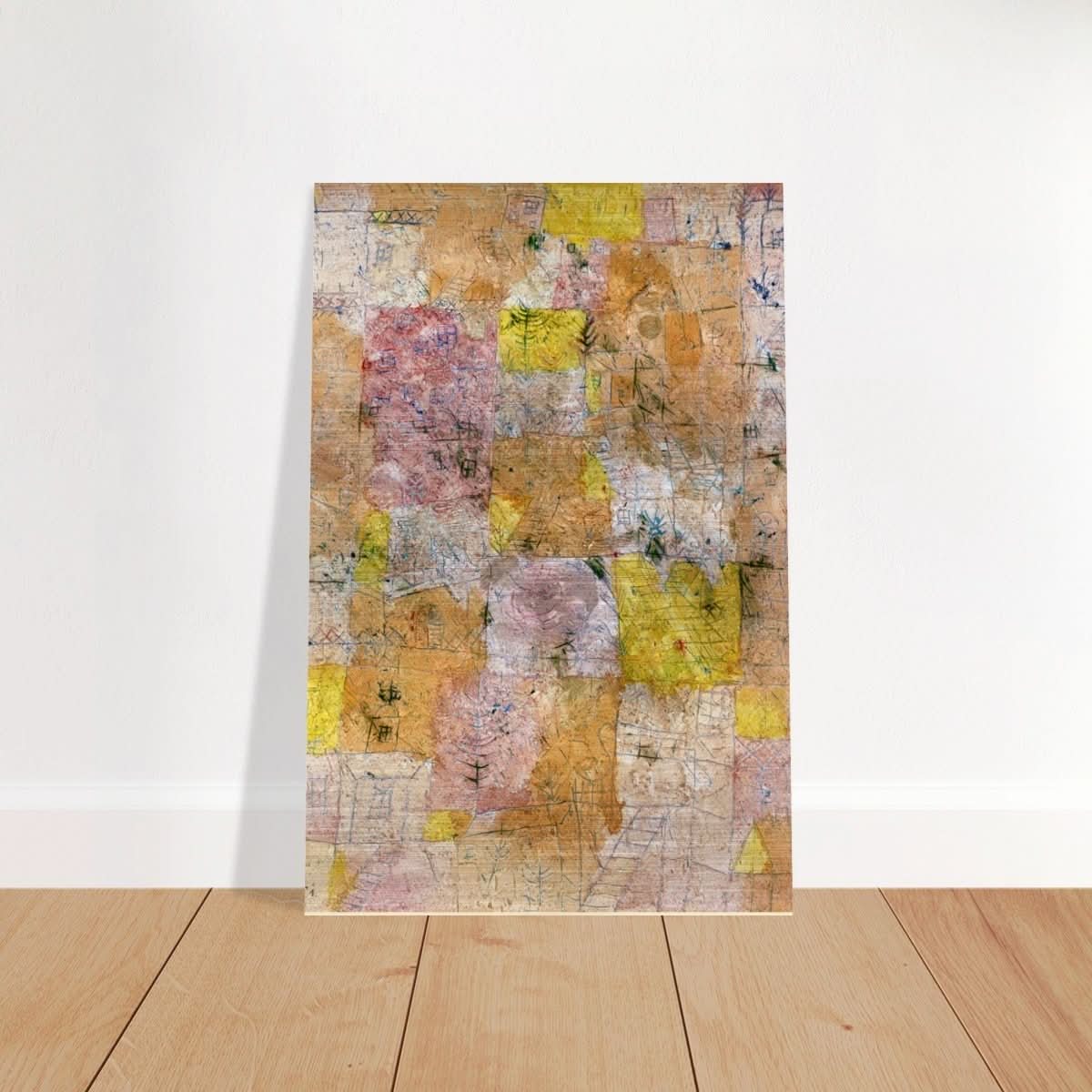 Suburban Idyll by Paul Klee - Brushed Aluminum Print - 30x45 cm / 12x18″ - 