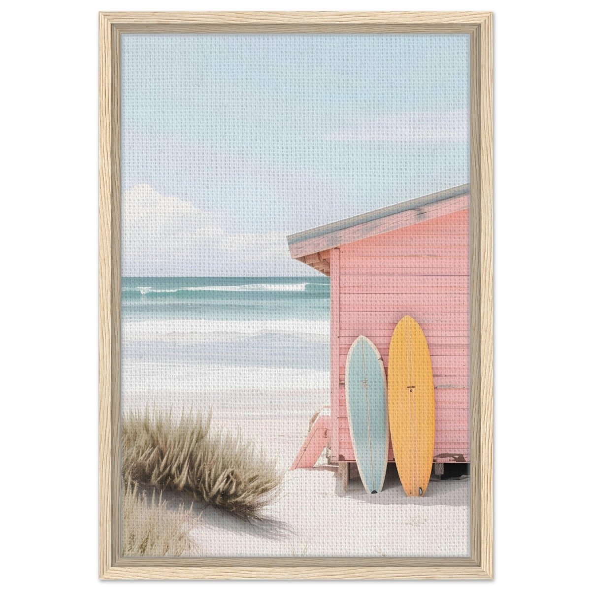 Sun, Surf & Simplicity | Minimalist Coastal Photography Wall art print - 40x60 cm / 16x24″ - Framed Canvas - Wood frame