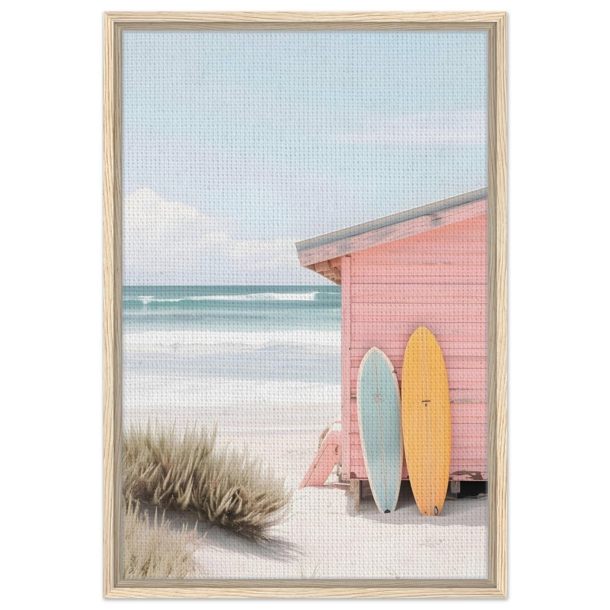 Sun, Surf & Simplicity | Minimalist Coastal Photography Wall art print - 50x75 cm / 20x30″ - Framed Canvas - Wood frame