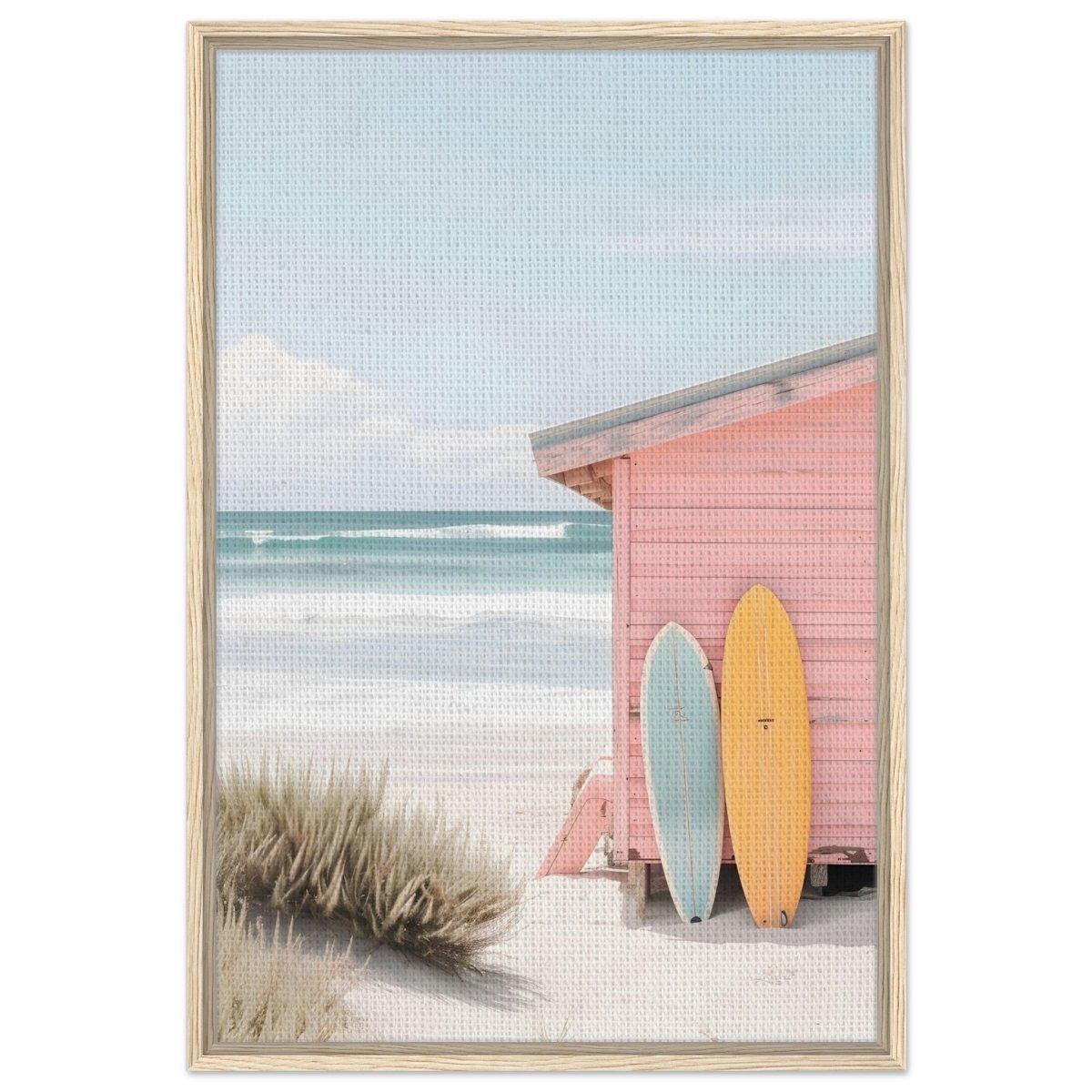 Sun, Surf & Simplicity | Minimalist Coastal Photography Wall art print - 60x90 cm / 24x36″ - Framed Canvas - Wood frame