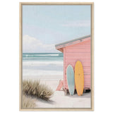Sun, Surf & Simplicity | Minimalist Coastal Photography Wall art print - 60x90 cm / 24x36″ - Framed Canvas - Wood frame