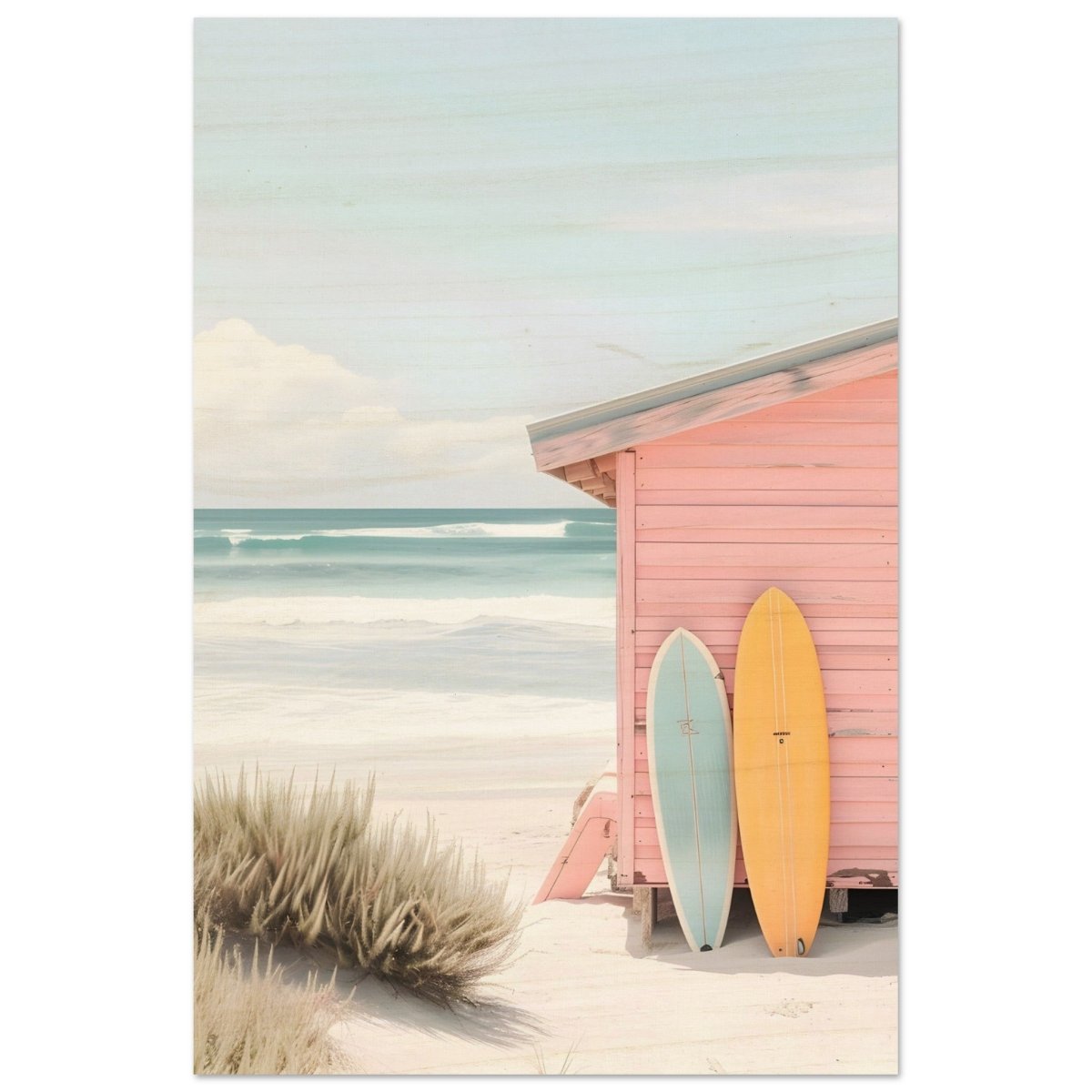 Sun, Surf & Simplicity | Minimalist Coastal Photography Wall art print - 40x60 cm / 16x24″ - Wood Prints - 