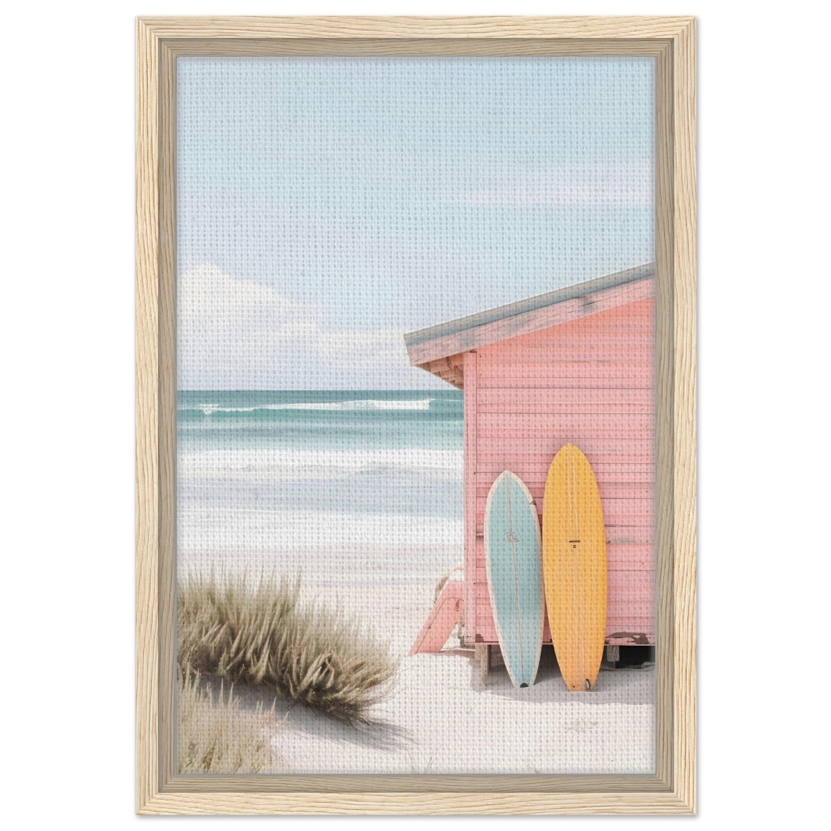 Sun, Surf & Simplicity | Minimalist Coastal Photography Wall art print - 30x45 cm / 12x18″ - Framed Canvas - Wood frame