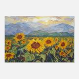 Sunlit Field of Sunflowers – Landscape Floral Wall Art Print - Aluminum Print - 20x30 cm / 8x12″ - 