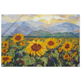 Sunlit Field of Sunflowers – Landscape Floral Wall Art Print - Acrylic Print - 60x90 cm / 24x36″ - 