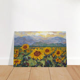 Sunlit Field of Sunflowers – Landscape Floral Wall Art Print - Brushed Aluminum Print - 50x75 cm / 20x30″ - 
