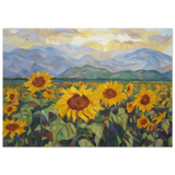Sunlit Field of Sunflowers – Landscape Floral Wall Art Print - Fine Art Poster - 70x100 cm / 28x40″ - 