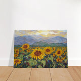 Sunlit Field of Sunflowers – Landscape Floral Wall Art Print - Brushed Aluminum Print - 70x100 cm / 28x40″ - 