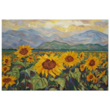 Sunlit Field of Sunflowers – Landscape Floral Wall Art Print - Wood Prints - 20x30 cm / 8x12″ - 
