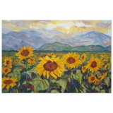 Sunlit Field of Sunflowers – Landscape Floral Wall Art Print - Fine Art Poster - 30x45 cm / 12x18″ - 