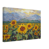Sunlit Field of Sunflowers – Landscape Floral Wall Art Print - Canvas - 30x45 cm / 12x18″ - 