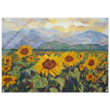 Sunlit Field of Sunflowers – Landscape Floral Wall Art Print - Acrylic Print - 70x100 cm / 28x40″ - 