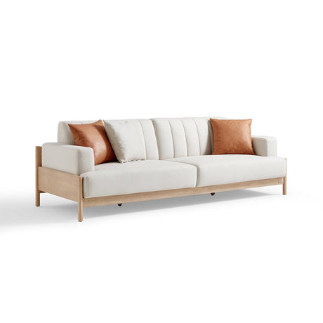 Sunrise Cream 4 - seater Sofa with 3 Cushions Set - Cream - 