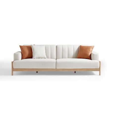 Sunrise Cream 4 - seater Sofa with 3 Cushions Set - Cream - 