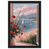 Sunset by the Bay | Contemporary Impressionism Wall art print - 30x45 cm / 12x18″ - Framed Canvas - Black frame