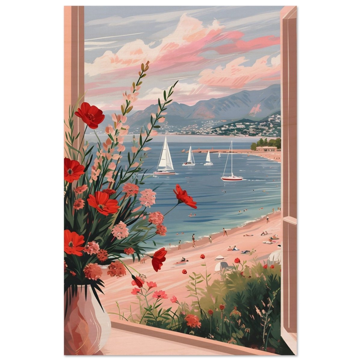 Sunset by the Bay | Contemporary Impressionism Wall art print - 30x45 cm / 12x18″ - Wood Prints - 