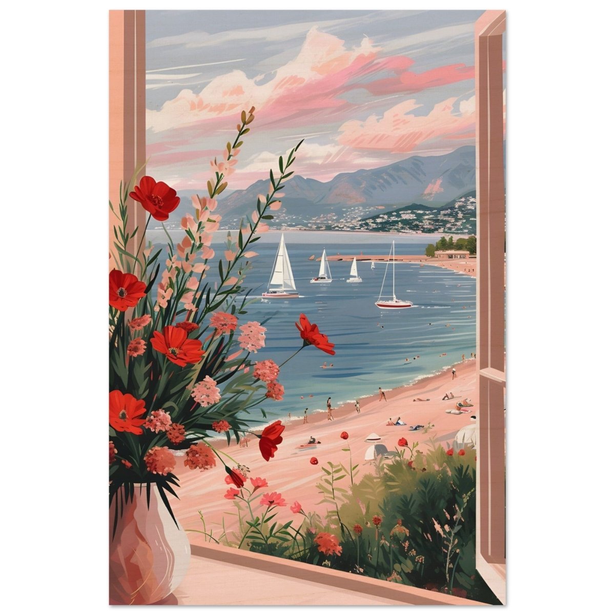 Sunset by the Bay | Contemporary Impressionism Wall art print - 60x90 cm / 24x36″ - Wood Prints - 