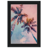 “Sunset Palms” | Wall Art Print - Framed Canvas - 20x30 cm / 8x12″ - Black frame