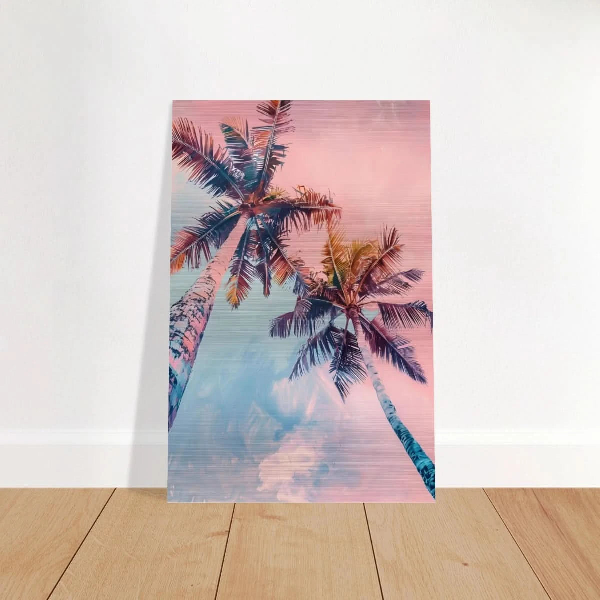 “Sunset Palms” | Wall Art Print - Brushed Aluminum Print - 30x45 cm / 12x18″ - 
