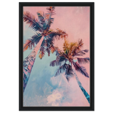 “Sunset Palms” | Wall Art Print - Framed Canvas - 40x60 cm / 16x24″ - Black frame