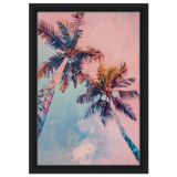 “Sunset Palms” | Wall Art Print - Framed Canvas - 30x45 cm / 12x18″ - Black frame