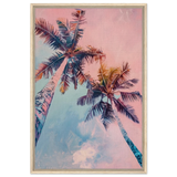 “Sunset Palms” | Wall Art Print - Framed Canvas - 60x90 cm / 24x36″ - Wood frame