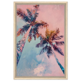 “Sunset Palms” | Wall Art Print - Framed Canvas - 40x60 cm / 16x24″ - Wood frame