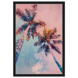 “Sunset Palms” | Wall Art Print - Framed Canvas - 50x75 cm / 20x30″ - Black frame