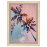 “Sunset Palms” | Wall Art Print - Framed Canvas - 20x30 cm / 8x12″ - Wood frame