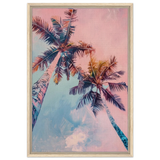 “Sunset Palms” | Wall Art Print - Framed Canvas - 50x75 cm / 20x30″ - Wood frame