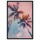 “Sunset Palms” | Wall Art Print - Framed Canvas - 60x90 cm / 24x36″ - Black frame