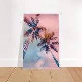 “Sunset Palms” | Wall Art Print - Brushed Aluminum Print - 20x30 cm / 8x12″ - 