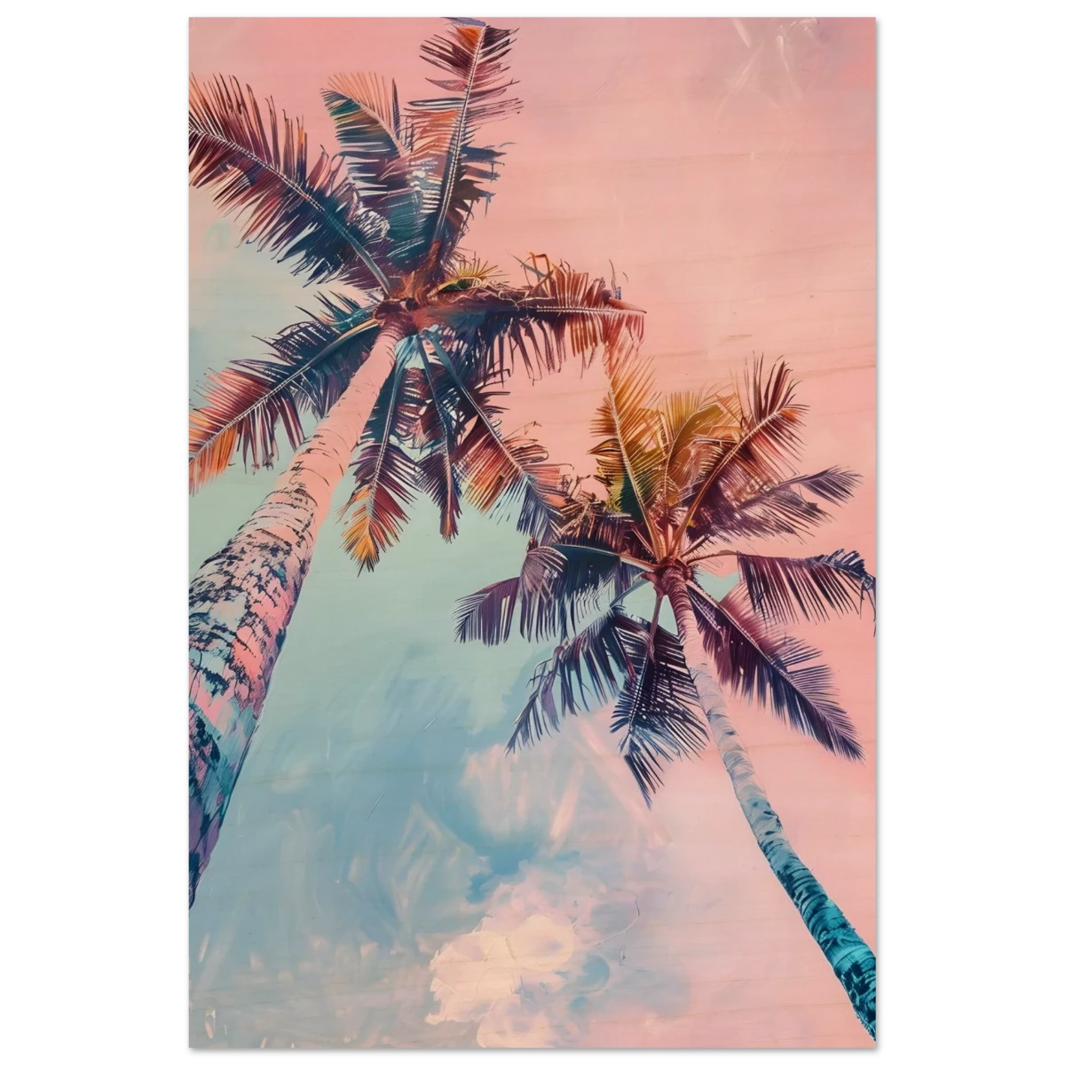 “Sunset Palms” | Wall Art Print - Wood Prints - 40x60 cm / 16x24″ - 