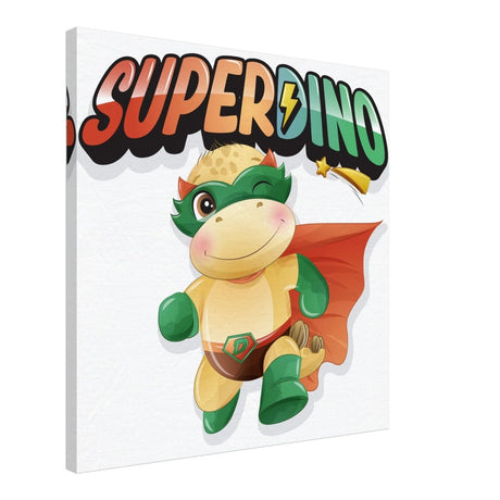 SUPERDINO V1 | Kids Room Canvas Wall Art Print - Immersive Nursery Decor with Enhanced Texture - 60x60 cm / 24x24″ - Design Option 3 - 