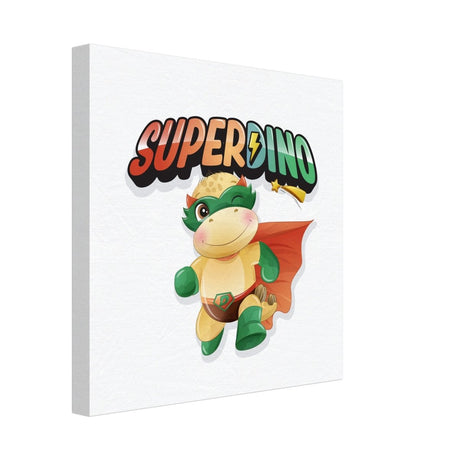 SUPERDINO V1 | Kids Room Canvas Wall Art Print - Immersive Nursery Decor with Enhanced Texture - 30x30 cm / 12x12″ - Design Option 3 - 