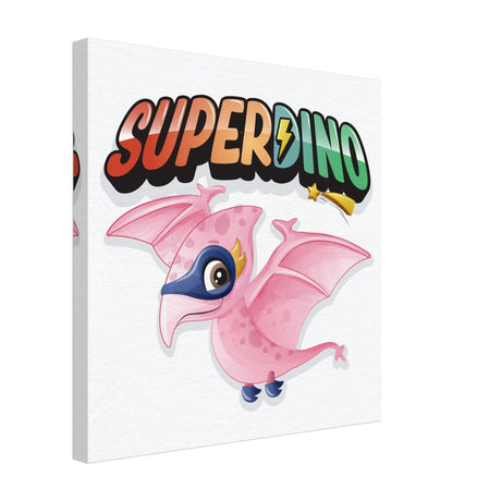 SUPERDINO V2 | Kids Room Canvas Wall Art Print - Immersive Nursery Decor with Enhanced Texture - 40x40 cm / 16x16″ - Design Option 2 - 