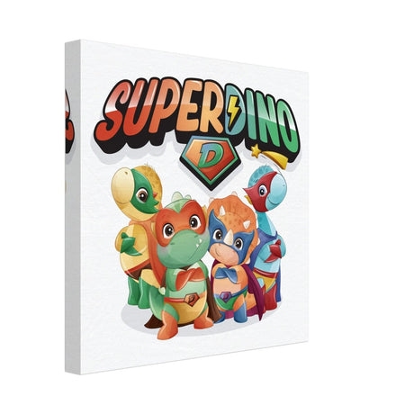 SUPERDINO V2 | Kids Room Canvas Wall Art Print - Immersive Nursery Decor with Enhanced Texture - 30x30 cm / 12x12″ - Design Option 1 - 