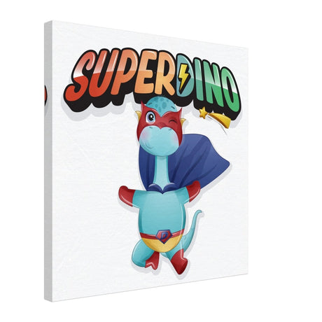 SUPERDINO V2 | Kids Room Canvas Wall Art Print - Immersive Nursery Decor with Enhanced Texture - 50x50 cm / 20x20″ - Design Option 3 - 