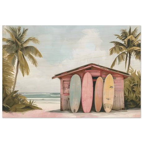Surfside Retreat | Modern Coastal Wall art Print - Wood Prints - 60x90 cm / 24x36″ - 