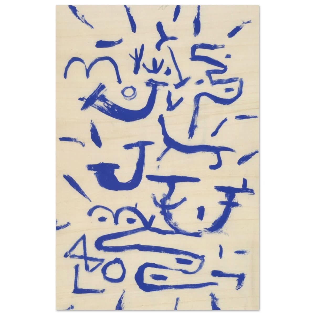 Surrealist Abstract Art Kriechendes und Baumendes (Creeper and Climber) by Paul Klee 1937 - Wood Prints - 30x45 cm / 12x18″ - 20 mm