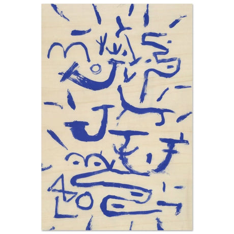 Surrealist Abstract Art Kriechendes und Baumendes (Creeper and Climber) by Paul Klee 1937 - Wood Prints - 30x45 cm / 12x18″ - 10 mm