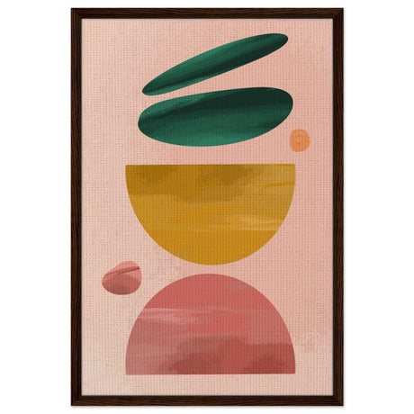 Symmetry in Motion | Abstract Minimalism | Wall art print - Framed Canvas - 30x45 cm / 12x18″ - Dark wood frame