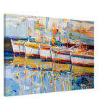 “Symphony of Sails” – Vibrant Reflections in a Seaside Dream | Wall art - Canvas - 50x75 cm / 20x30″ - 