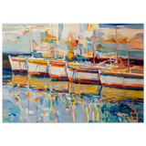 “Symphony of Sails” – Vibrant Reflections in a Seaside Dream | Wall art - Wood Prints - 70x100 cm / 28x40″ - 