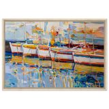 “Symphony of Sails” – Vibrant Reflections in a Seaside Dream | Wall art - Framed Canvas - 60x90 cm / 24x36″ - Wood frame