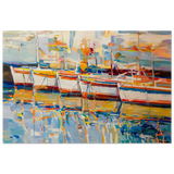 “Symphony of Sails” – Vibrant Reflections in a Seaside Dream | Wall art - Wood Prints - 40x60 cm / 16x24″ - 