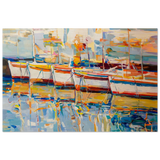 “Symphony of Sails” – Vibrant Reflections in a Seaside Dream | Wall art - Wood Prints - 20x30 cm / 8x12″ - 