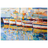 “Symphony of Sails” – Vibrant Reflections in a Seaside Dream | Wall art - Fine Art Poster - 70x100 cm / 28x40″ - 